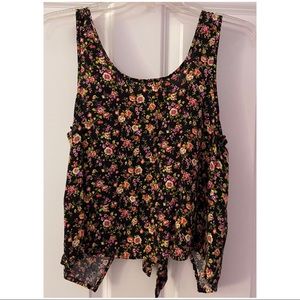 Forever 21 Floral Tie Back Crop Top